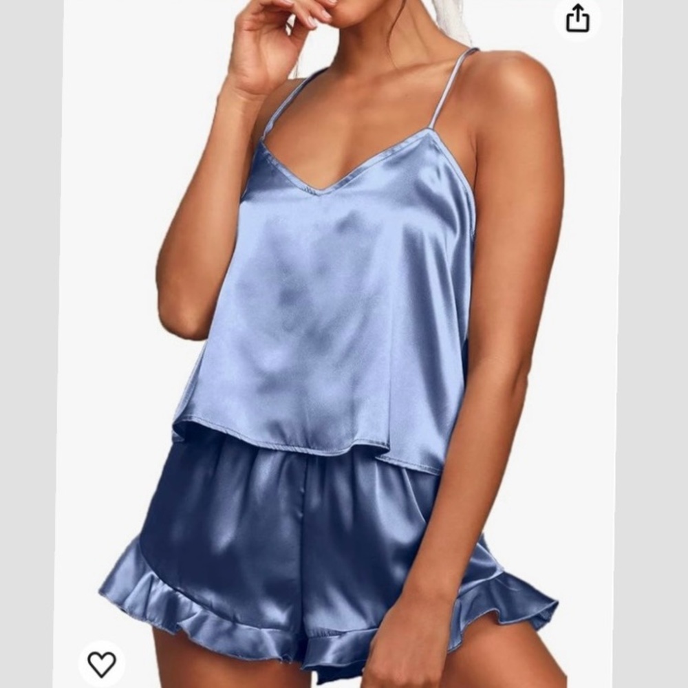 LOT of 2 satin pajama sets and 1 robe